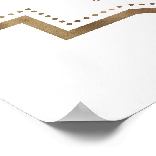 マルサラフローラ金ゴールド秋の結婚式ゲストブックサイン ポスター (角)