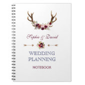 マルサラフローラ〔雄ジカの〕枝角ネイビーウェディングプランナー ノートブック (正面)