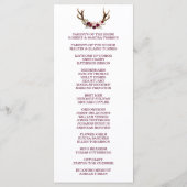 マルサラフローラ〔雄ジカの〕枝角ネイビーブルー結婚式 プログラム (裏面)