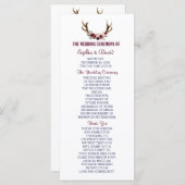 マルサラフローラ〔雄ジカの〕枝角ネイビーブルー結婚式 プログラム (正面/裏面)