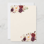 マルサラブルガンディウォータースカラー結婚式招待状 招待状 (裏面)