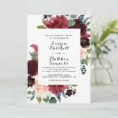 マルサラブルガンディネイビー結婚式招待状 招待状 (スタンド正面)