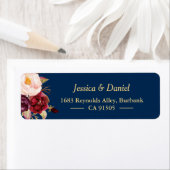 マルサラブルガンディピンクフローラネイビーブルー ラベル (インサイチュ)