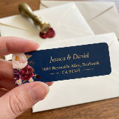 マルサラブルガンディピンクフローラネイビーブルー ラベル