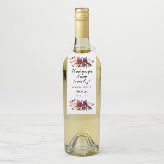 マルサラブルガンディボホウォーター色フローラ ボトルネックタグ (ボトル)