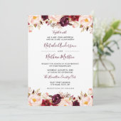 マルサラブルガンディレッドウォーター色結婚フローラ 招待状 (スタンド正面)