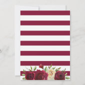 マルサラブルガンディレッドフローラ秋ウィンターウェディング 招待状 (裏面)