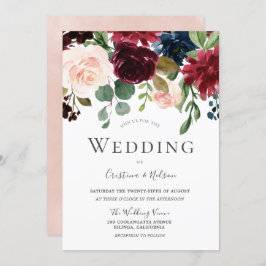 マルサラブルガンディレッドワイン赤面結婚フローラ 招待状