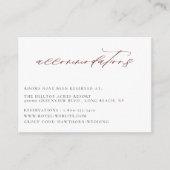 マルサラブルグンディ結婚の宿泊施設 エンクロージャーカード (正面)