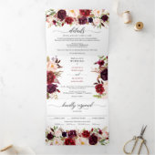 マルサラブルグンディ結婚の3倍招待状 三つ折り招待状 (内部)