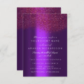 マルサラブルゴーニュグリッターパープルブライダルスウィート16th 招待状 (正面/裏面)