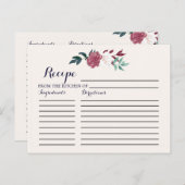 マルサラブルゴーニュフローラブライダルシャワーレシピカード ポストカード (正面/裏面)