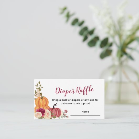 マルサラブルゴーニュフローラベビーシャワーおむつラッフル エンクロージャーカード (スタンド正面)