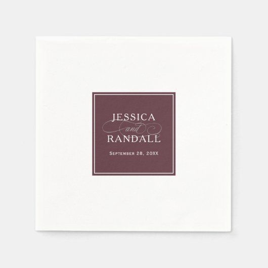 マルサラブルゴーニュレッドクラシックエレガンス結婚ズ スタンダードカクテルナプキン (正面)