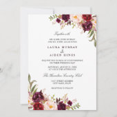 マルサラブルゴーニュ水カラー結婚フローラ 招待状 (正面)