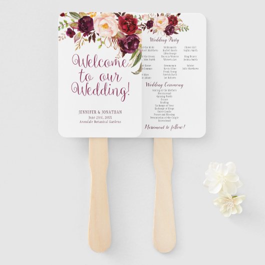 マルサラブルゴーニュ水彩バラプログラムファン ハンドファン (正面&裏面)