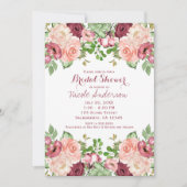 マルサラブルゴーニュ素朴フローラグラムブライダルシャワー 招待状 (正面)