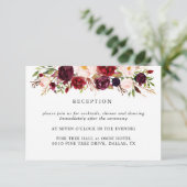 マルサラブルゴーニュ花ウェディングレセプションカード 出欠カード (スタンド正面)