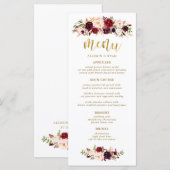 マルサラブルゴーニュ花結婚ボホの メニュー (正面/裏面)