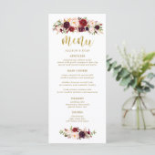 マルサラブルゴーニュ花結婚ボホの メニュー (スタンド正面)