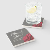 マルサラブルゴーニュ赤フローラ結婚の感謝 ストーンコースター (横)