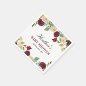 マルサラブルゴーニュ赤秋ベビーシャワーテーブル紙 スタンダードカクテルナプキン (角)