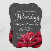 マルサラブルゴーニュ&グレー結婚式招待状 招待状 (正面/裏面)