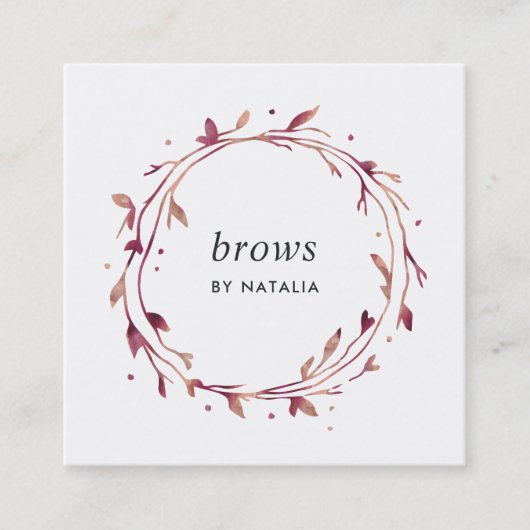 マルサラベリーボタニカルリース スクエア名刺 (正面)