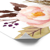 マルサラボホウォーター色結婚フローラのサイン ポスター (角)