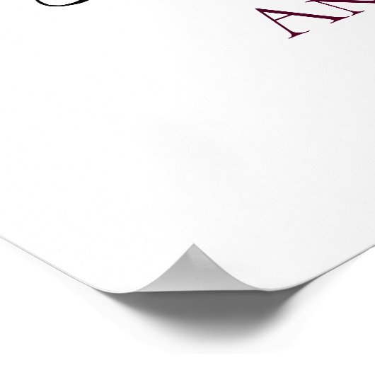 マルサラボホフローラシーティングプラン結婚のサイン ポスター (角)