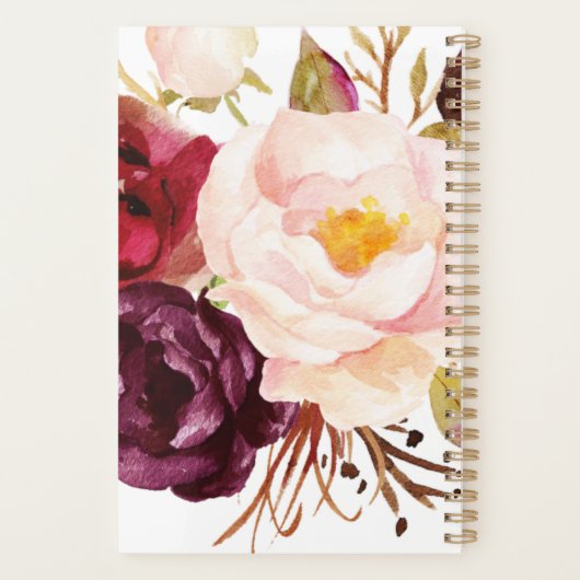 マルサラボホ金ゴールドブーケアニュアルウィークリー プランナー手帳 (裏面)