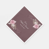 マルサラマルーンフローラウォーター結婚カラー スタンダードランチョンナプキン (角)