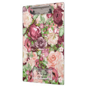 マルサラマルーンブルゴーニュ素朴フローラパーソナライズされた クリップボード (左)