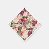 マルサラマルーンブルゴーニュ素朴フローラ花 スタンダードカクテルナプキン (角)