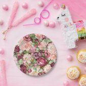 マルサラマルーンブルゴーニュ素朴フローラ花 ペーパープレート (パーティー)