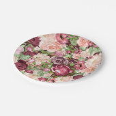 マルサラマルーンブルゴーニュ素朴フローラ花 ペーパープレート (アングル)