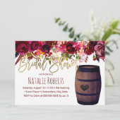 マルサラレッドフローラワインバレルブライダルシャワー 招待状 (スタンド正面)