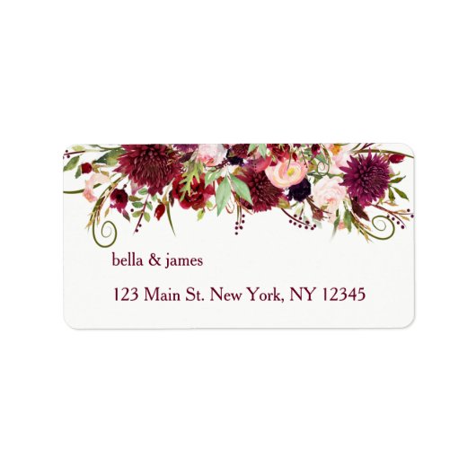 マルサラレッドブルゴーニュフローラ住所 シール (正面)