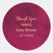 マルサラレッドブルゴーニュモダンウォーターの色ありがとうC ラウンドシール (正面)