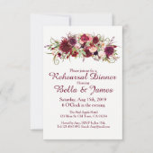 マルサラレッドブルゴーニュ結婚のリハーサル招待状 招待状 (正面)