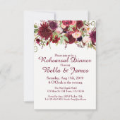 マルサラレッドブルゴーニュ結婚のリハーサル招待状 招待状 (正面)