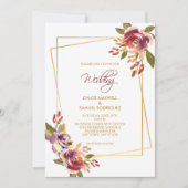 マルサラレッドブロンズバラフローラ結婚式招待状 招待状 (正面)