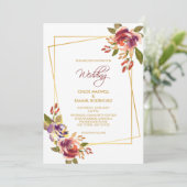 マルサラレッドブロンズバラフローラ結婚式招待状 招待状 (スタンド正面)