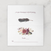 マルサラレッドホワイトローゼズボホフェザー座席表 プレイスカード (外部開封)