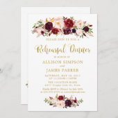 マルサラレッド秋金ゴールドリハーサルディナーカード 招待状 (正面/裏面)