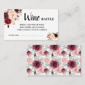 マルサラワインラッフルチケットブライダルシャワーカード プレイスカード (正面/裏面)