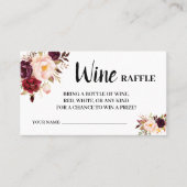 マルサラワインラッフルチケットブライダルシャワーカード プレイスカード (正面)