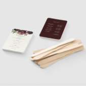 マルサラワインレッドウォーター色フローラ結婚式 プログラム ハンドファン (組立なし)