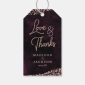 マルサラワイン&バラ結婚金ゴールドズラブ&感謝してい ギフトタグ (裏面)