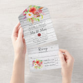 マルサラヴィンテージ素朴チャーム庭園の結婚式 オールインワン招待状 (貼ってはがせる)